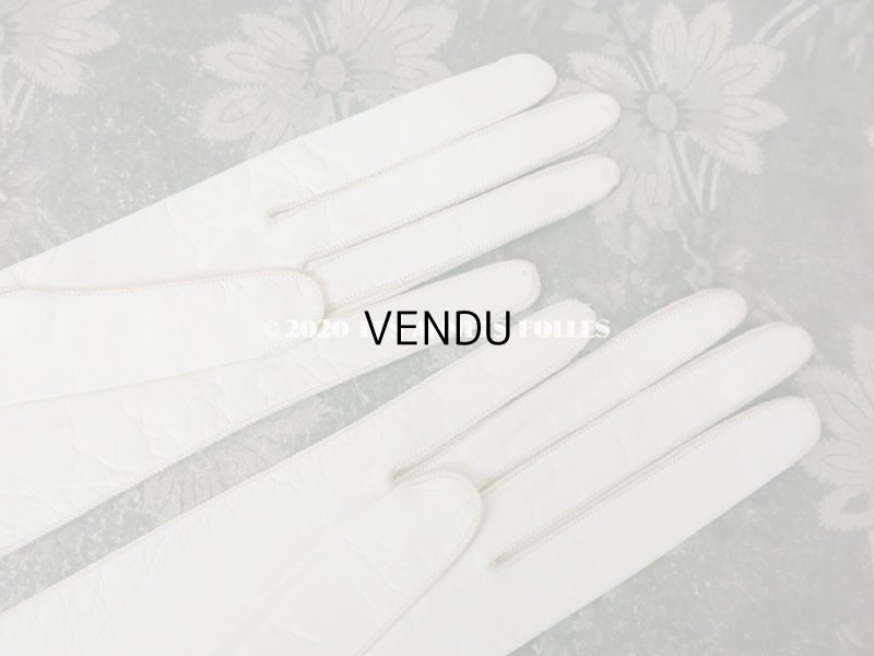 画像6: 【10周年セール対象外】 未使用 1900年代 アンティーク  本革製 結婚式のロンググローブ  オフホワイト レザー 手袋