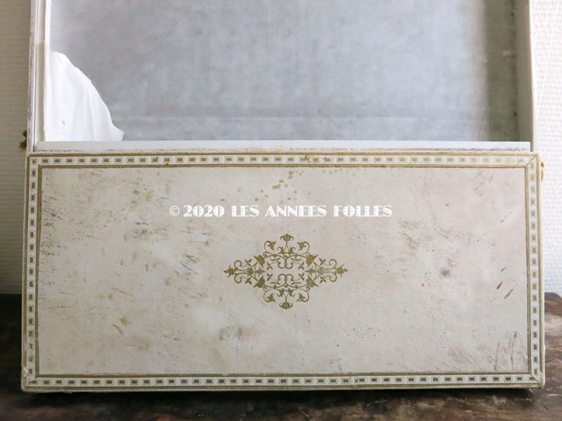 画像6: ＊蚤の市＊ 19世紀末 アンティーク モノグラム入り シルクショールの大きな紙箱 