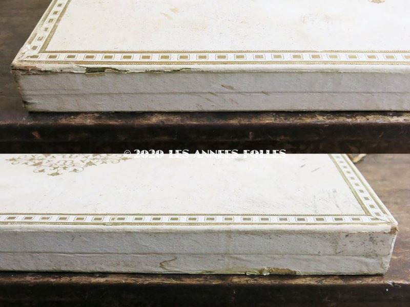 画像8: ＊蚤の市＊ 19世紀末 アンティーク モノグラム入り シルクショールの大きな紙箱 