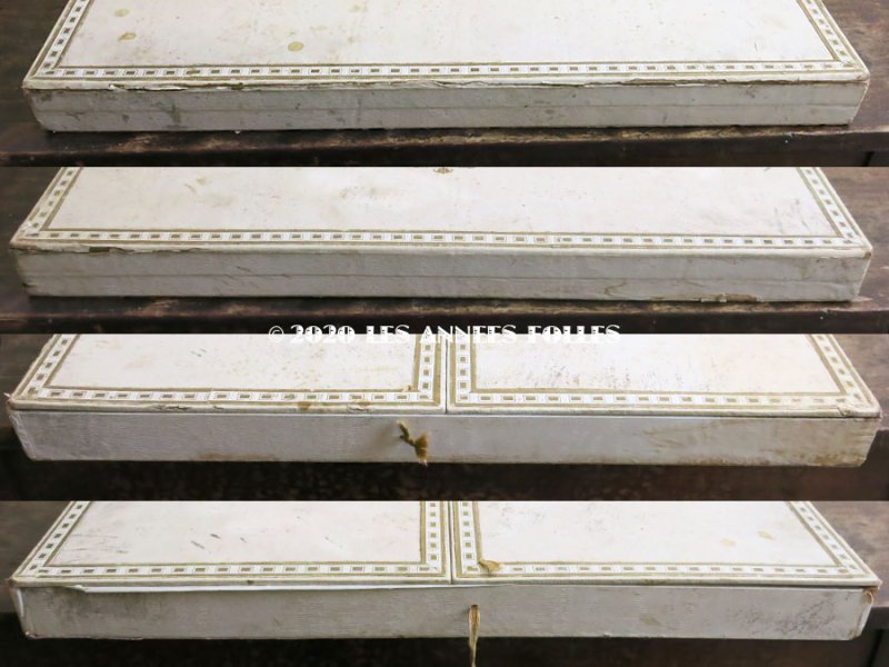 画像5: ＊蚤の市＊ 19世紀末 アンティーク モノグラム入り シルクショールの大きな紙箱 