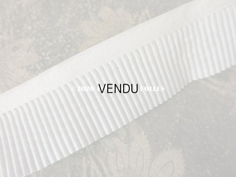 画像3:  アンティーク プリーツ リボン 1m コットンオーガンジー ホワイト 3.9cm幅 