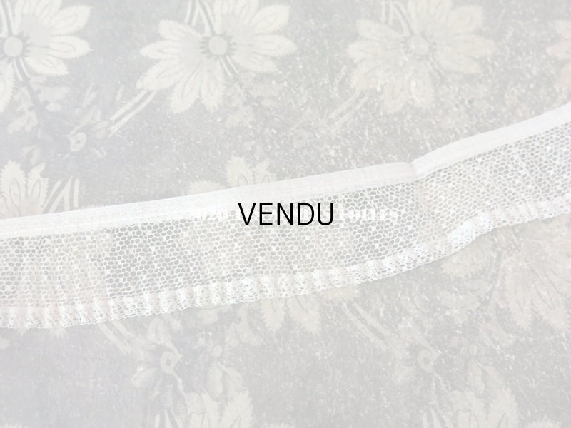 画像3: 【10周年セール対象外】 アンティーク ドット柄チュールレース プリーツ リボン オフホワイト 3.6〜3.8cm幅