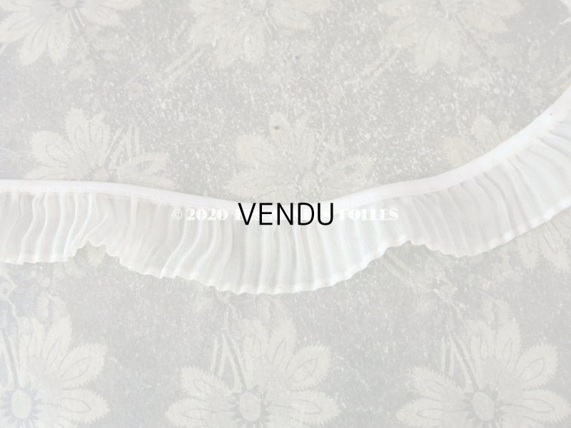 画像4: 【10周年セール対象外】 アンティーク プリーツ リボン オーガンジー オフホワイト 3.5cm幅