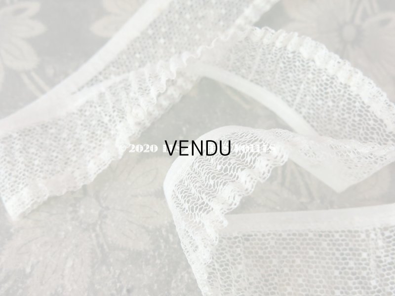 画像6: 【10周年セール対象外】 アンティーク ドット柄チュールレース プリーツ リボン オフホワイト 3.6〜3.8cm幅