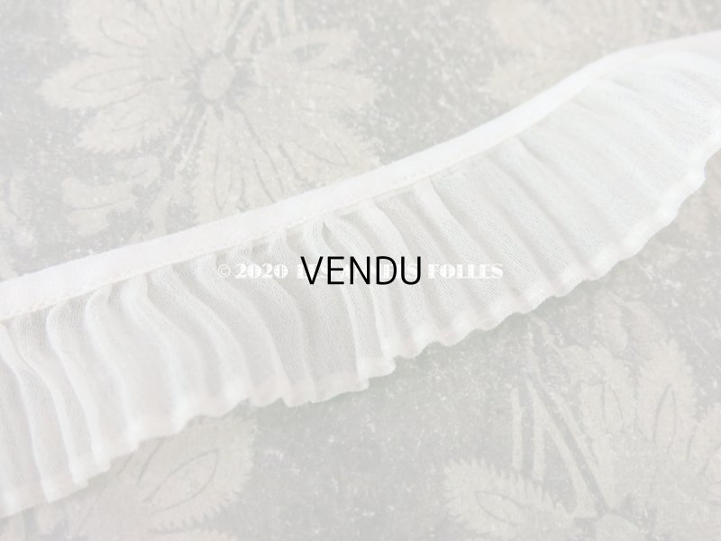 画像7: 【10周年セール対象外】 アンティーク プリーツ リボン オーガンジー オフホワイト 3.5cm幅