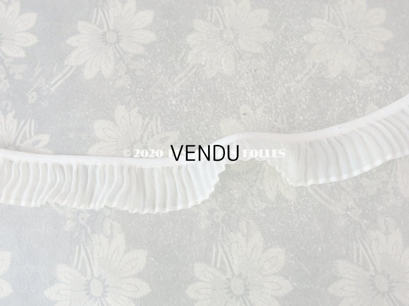 画像3: 【10周年セール対象外】 アンティーク プリーツ リボン オーガンジー オフホワイト 3.5cm幅