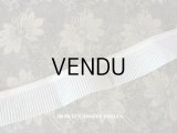  アンティーク プリーツ リボン 1m コットンオーガンジー ホワイト 3.9cm幅 