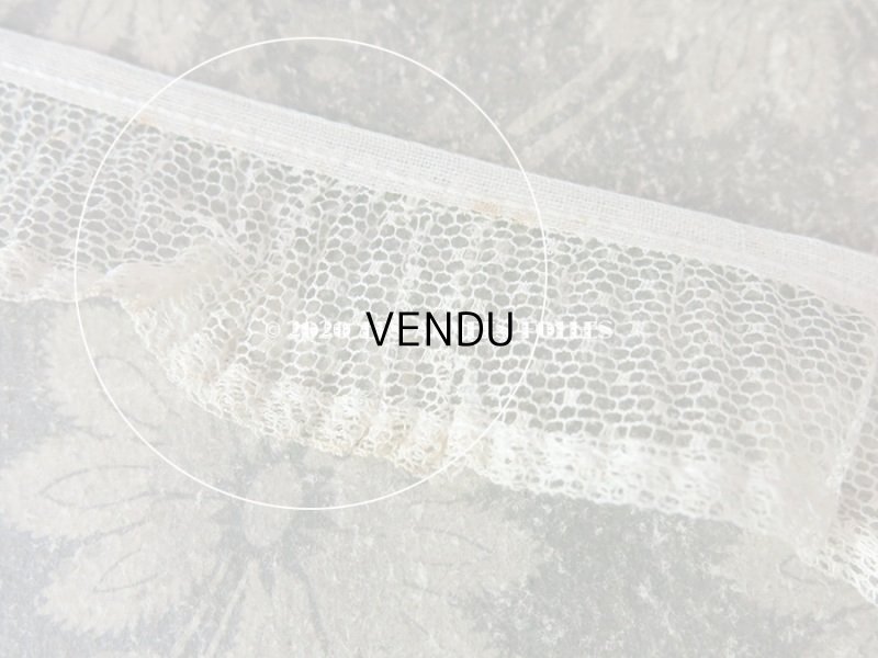 画像7: 【10周年セール対象外】 アンティーク ドット柄チュールレース プリーツ リボン オフホワイト 3.6〜3.8cm幅