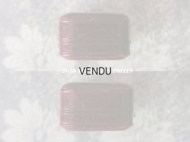 画像6: 【10周年セール対象外】 アンティーク 本革製 ウェディングリング用 ジュエリーボックス  ボルドー