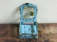 画像7: アンティーク ロココモチーフ付き リボンワークのジュエリーボックス スモーキーブルー ガラスケース