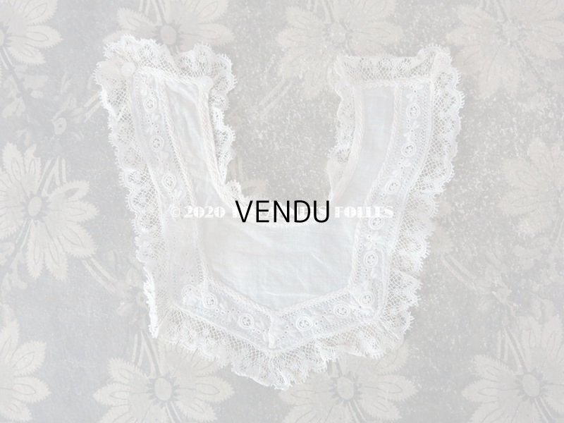 画像3: 【10周年セール対象外】 アンティーク ドール用 付け襟 ホワイトワーク＆ヴァランシエンヌレース
