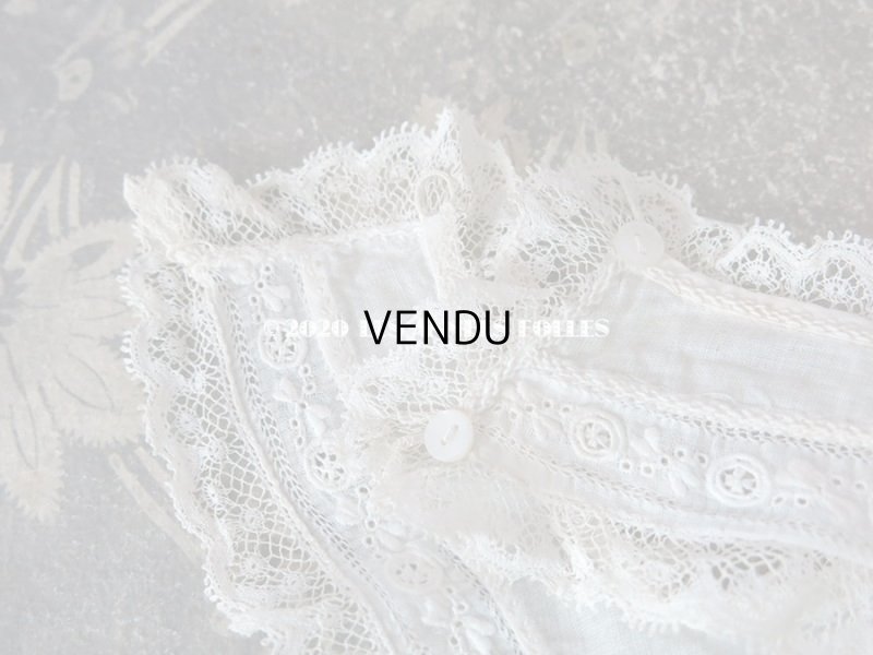 画像4: 【10周年セール対象外】 アンティーク ドール用 付け襟 ホワイトワーク＆ヴァランシエンヌレース