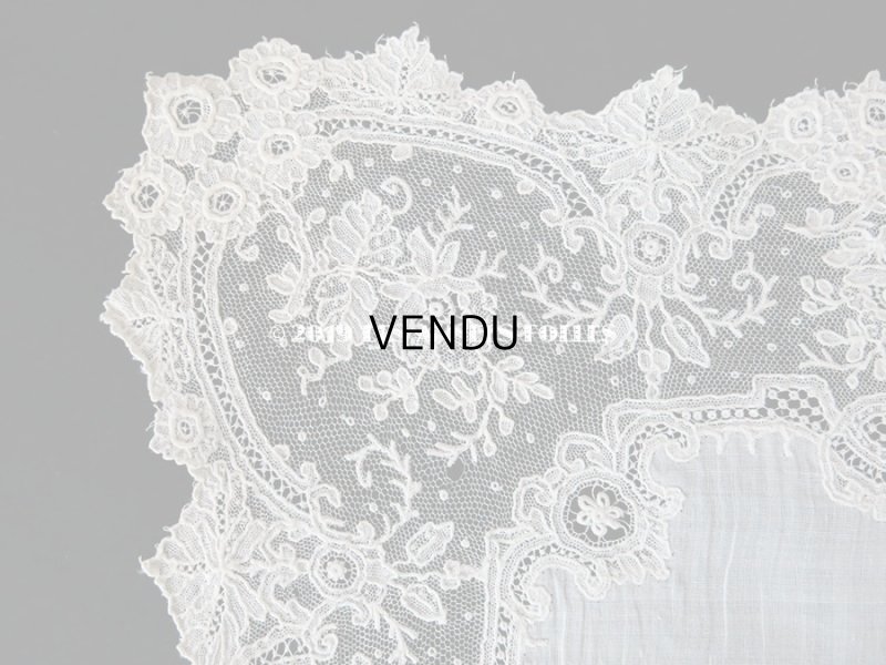 画像7: アンティーク ポワンドガーズ 結婚式のハンカチ 『ポワン・ド・ガーズ』