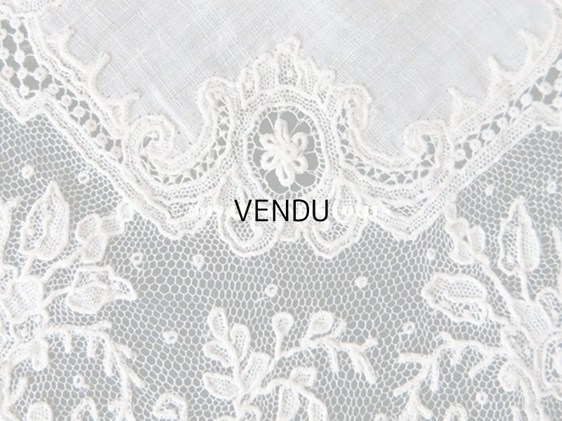 画像5: アンティーク ポワンドガーズ 結婚式のハンカチ 『ポワン・ド・ガーズ』