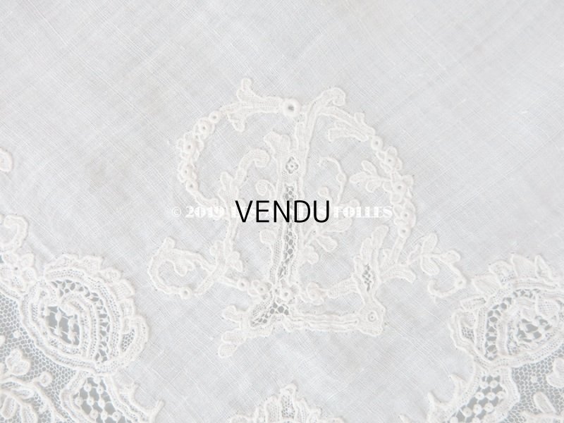 画像4: アンティーク ポワンドガーズ 結婚式のハンカチ 『ポワン・ド・ガーズ』