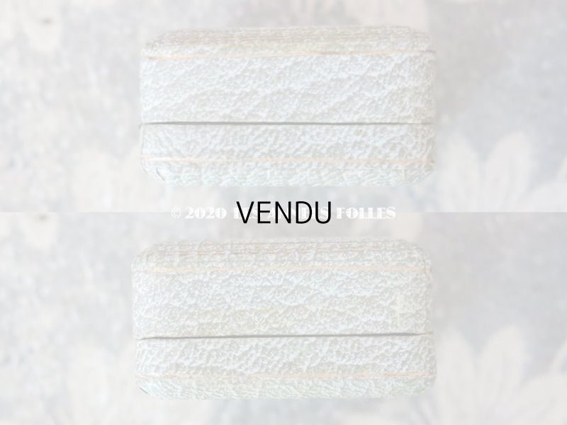 画像8: アンティーク 金彩入り ジュエリーボックス  ピアス用 淡いブルーグレー