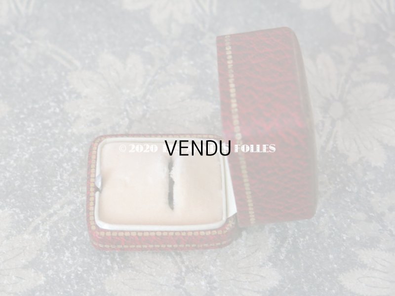 画像9: アンティーク ジュエリーボックス 金彩入り リングボックス グレナディンレッド