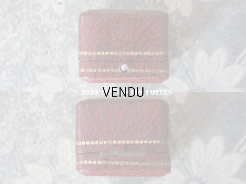 画像4: アンティーク ジュエリーボックス 金彩入り リングボックス グレナディンレッド