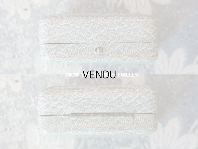 画像7: アンティーク 金彩入り ジュエリーボックス  ピアス用 淡いブルーグレー