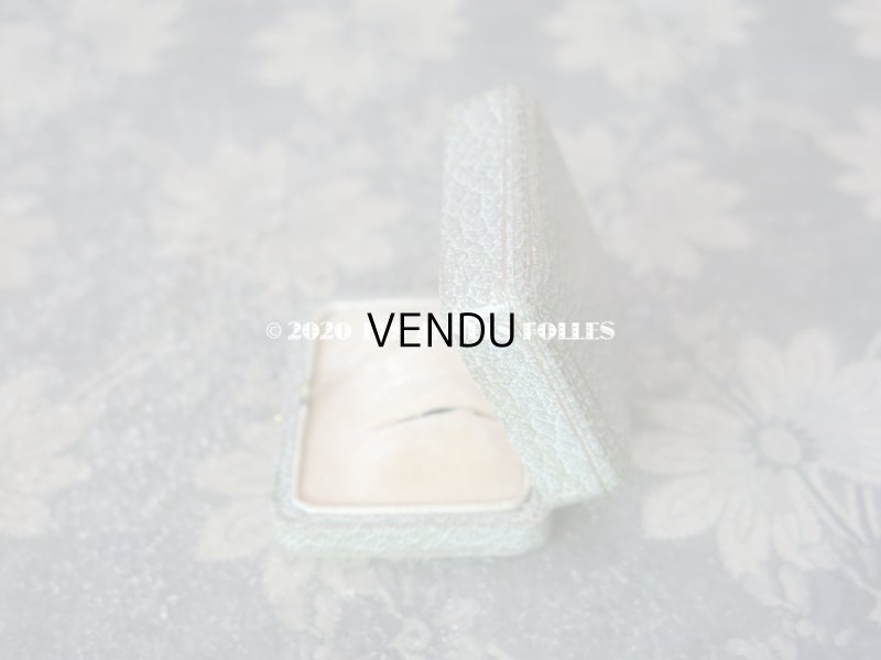 画像6: アンティーク 金彩入り ジュエリーボックス  ピアス用 淡いブルーグレー