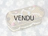 1920年代 アンティーク 大きな薔薇のロココトリム＆レースのボックス トレー付き