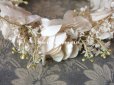 画像12: アンティーク 薔薇の花冠 オフホワイト 布花のヘッドリース ティアラ