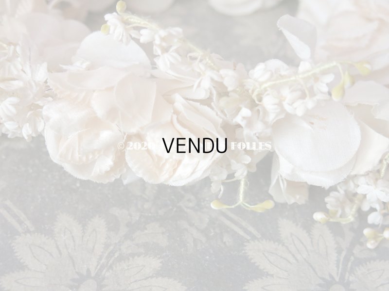 画像11: アンティーク 薔薇の花冠 オフホワイト 布花のヘッドリース ティアラ