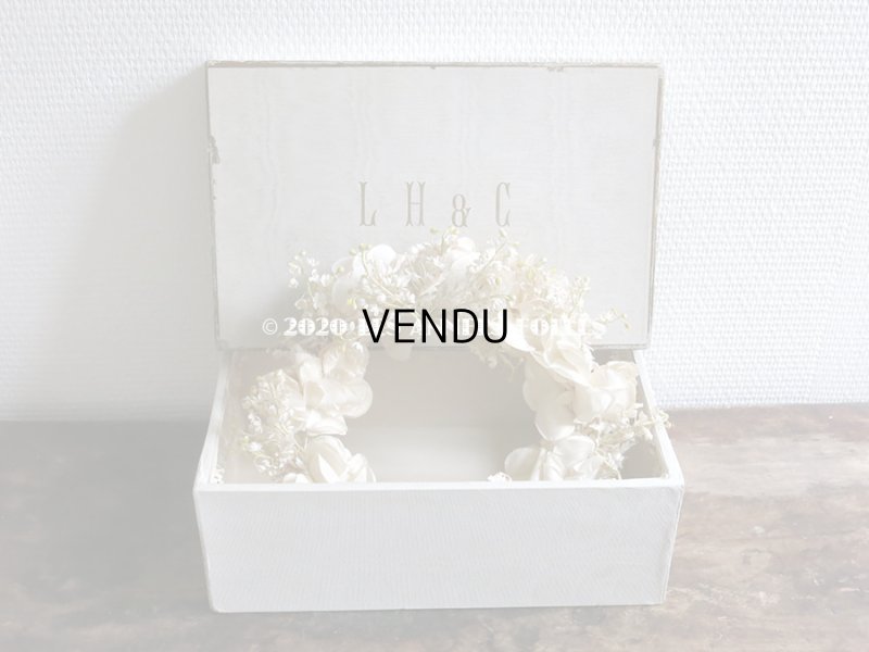 画像3: アンティーク 薔薇の花冠 オフホワイト 布花のヘッドリース ティアラ