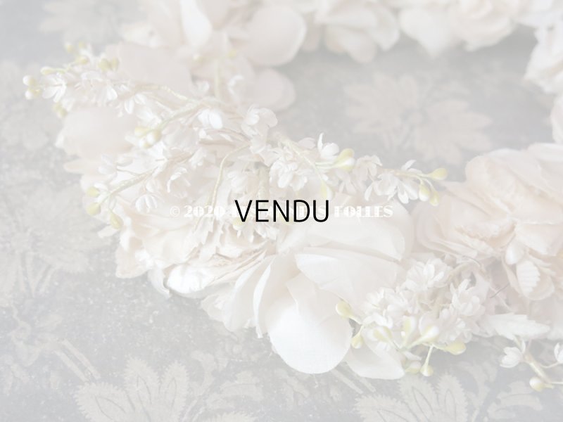 画像9: アンティーク 薔薇の花冠 オフホワイト 布花のヘッドリース ティアラ