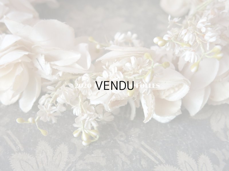 画像13: アンティーク 薔薇の花冠 オフホワイト 布花のヘッドリース ティアラ