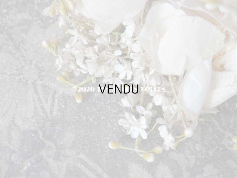 画像8: アンティーク 薔薇の花冠 オフホワイト 布花のヘッドリース ティアラ