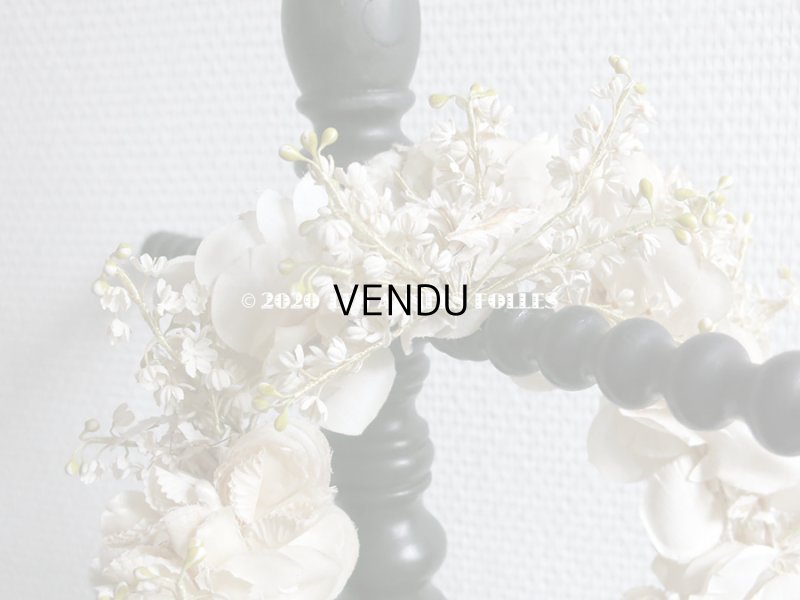 画像5: アンティーク 薔薇の花冠 オフホワイト 布花のヘッドリース ティアラ