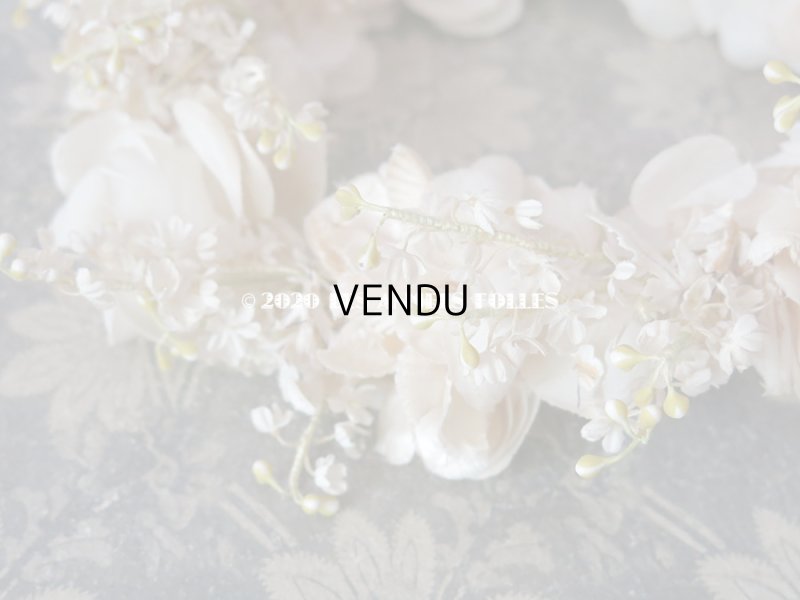 画像10: アンティーク 薔薇の花冠 オフホワイト 布花のヘッドリース ティアラ