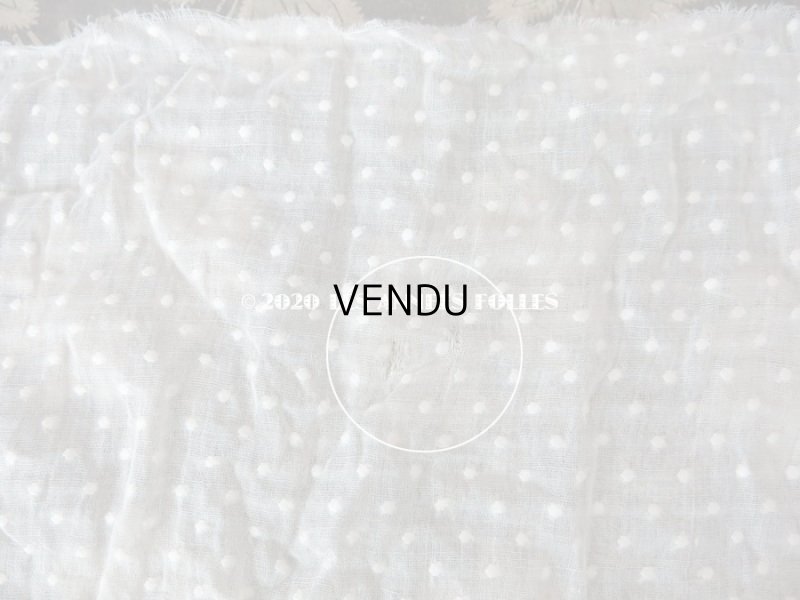 画像6: アンティーク  ドット柄の刺繍入り コットン生地 