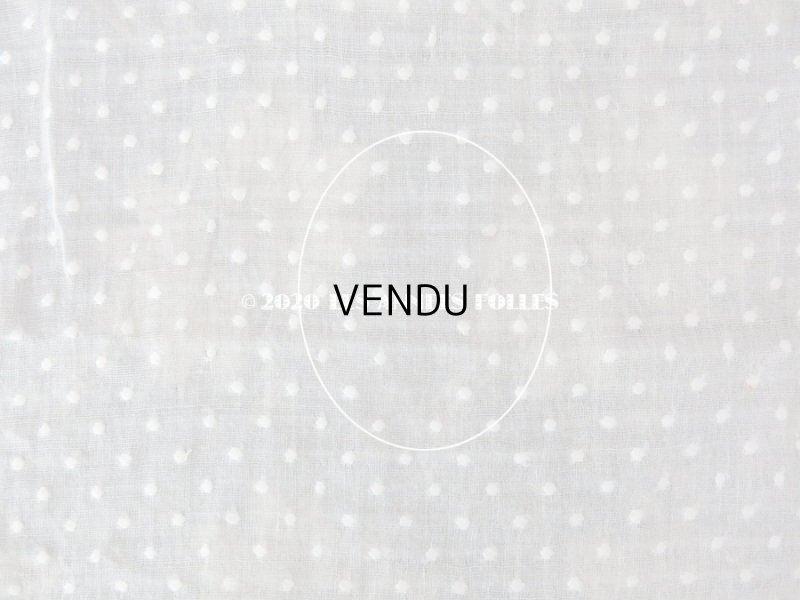 画像5: アンティーク  ドット柄の刺繍入り コットン生地 