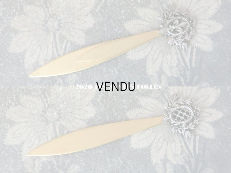 画像4: 19世紀末 アンティーク レタリングセット 百合の紋章 ペン軸 & シーリングスタンプ ＆レターオープナー・ブックマーク