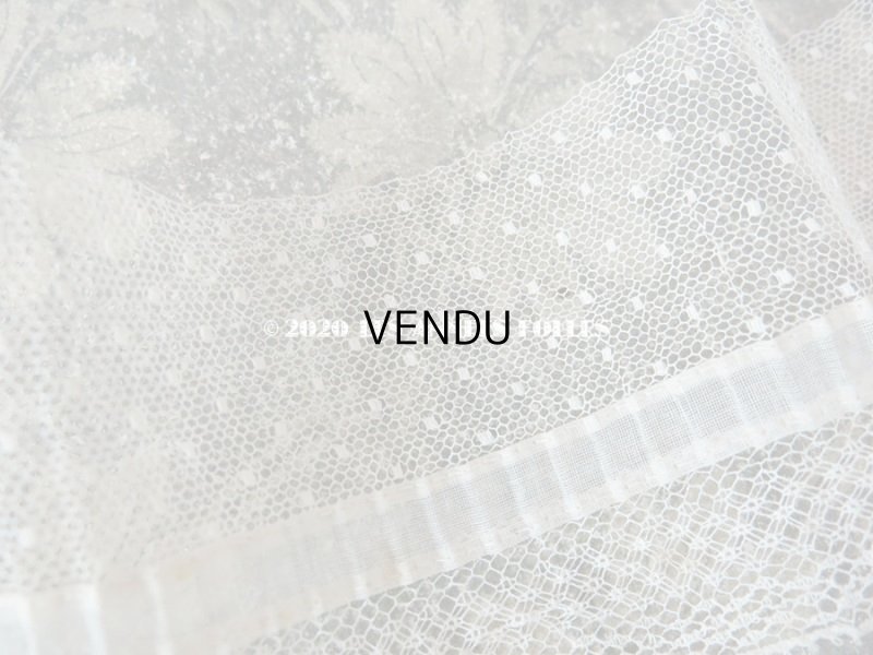 画像3: アンティーク ドット柄チュールレースのプリーツリボン エクリュ  約8〜8.5cm幅　