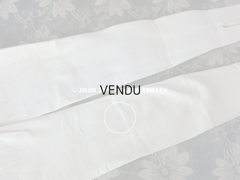 画像6: 未使用 1900年代 アンティーク  本革製 結婚式のロンググローブ  オフホワイト レザー 手袋 