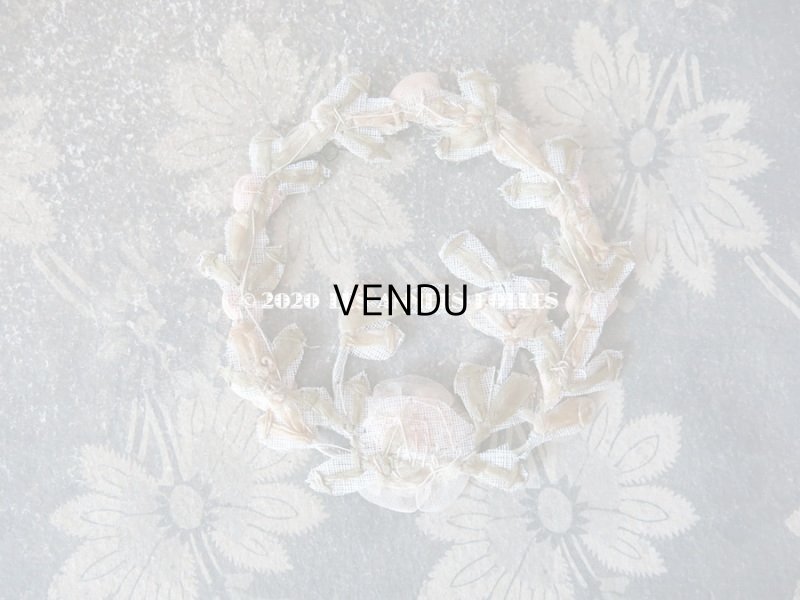 画像8: アンティーク シルク製 シルクシフォンの淡いピンクの薔薇 大きなロココモチーフ (M)