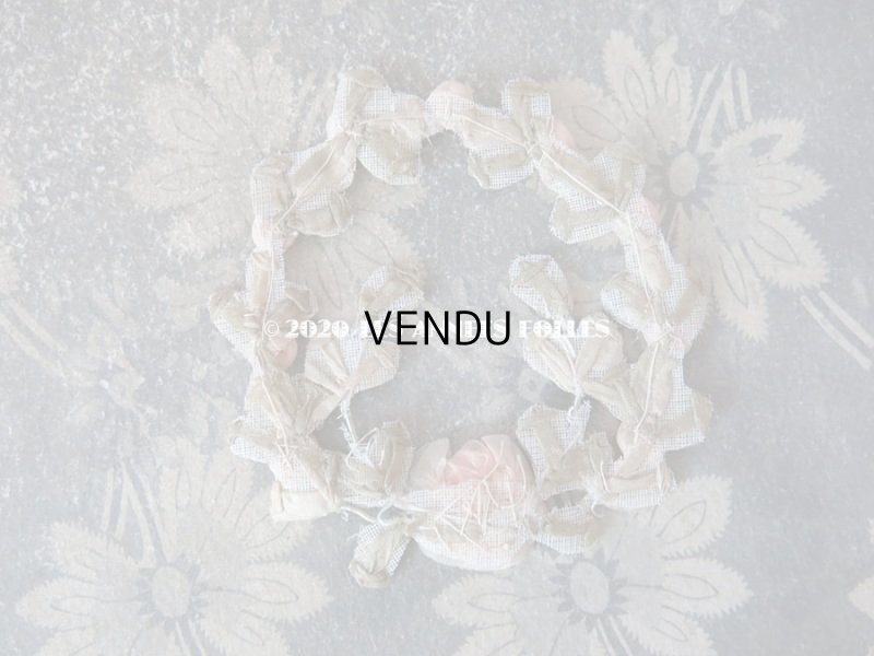 画像13: アンティーク シルク製 シルクシフォンの淡いピンクの薔薇 大きなロココモチーフ (M)