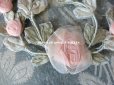 画像6: アンティーク シルク製 シルクシフォンの淡いピンクの薔薇 大きなロココモチーフ (M)