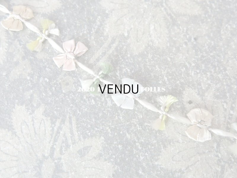 画像5: アンティーク シルク製 リボンのロココトリム パウダーカラー ロココリボン