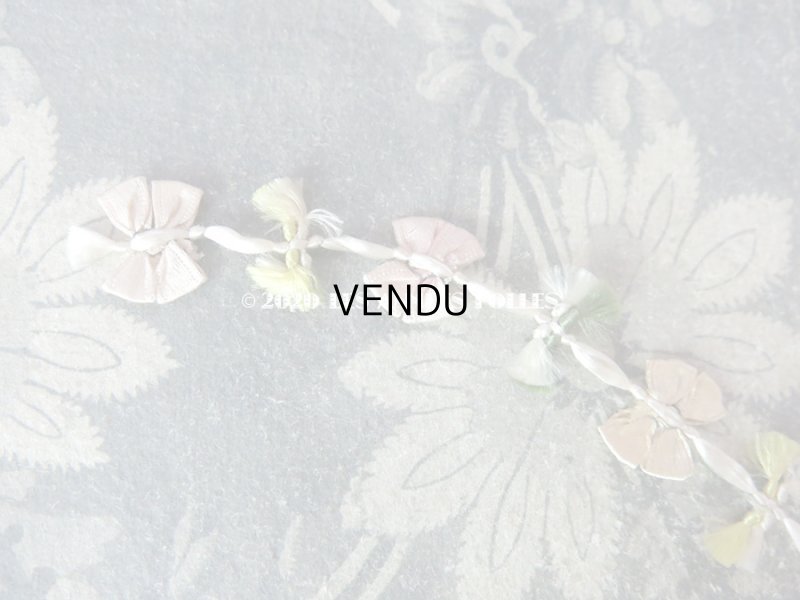 画像4: アンティーク シルク製 リボンのロココトリム パウダーカラー ロココリボン