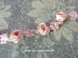 画像1: アンティーク 淡いピンクの薔薇のロココトリム  ロココリボン 39cm (1)