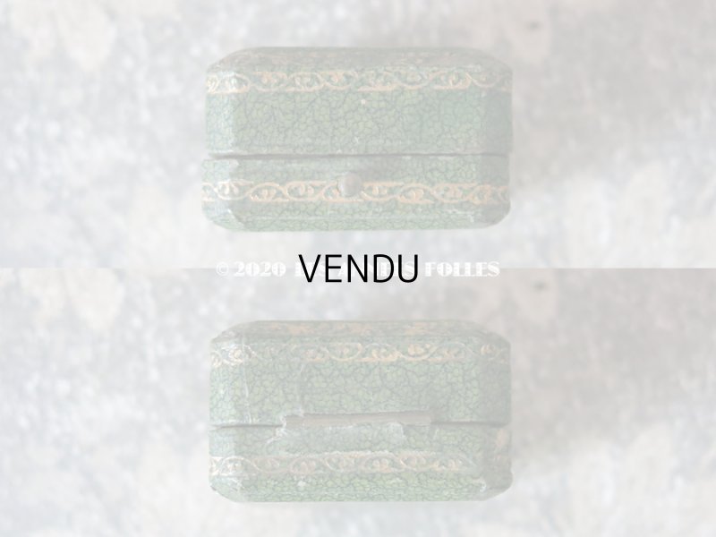 画像4: アンティーク ペンダント用 ジュエリーボックス 金彩入り グリーン 