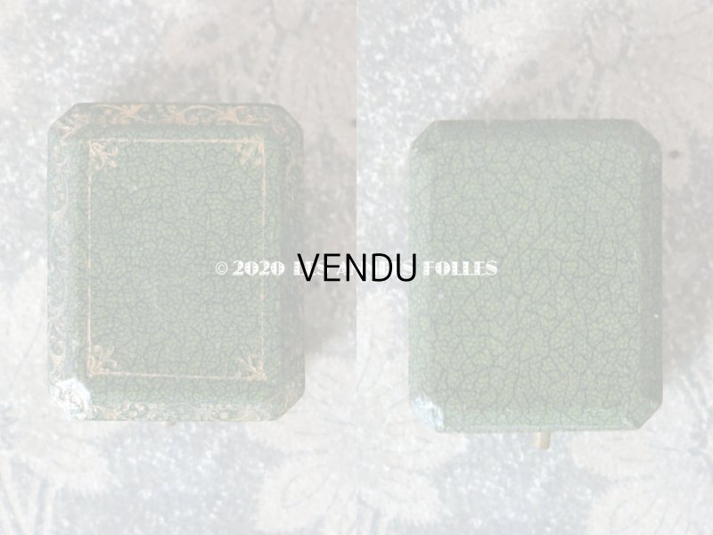 画像3: アンティーク ペンダント用 ジュエリーボックス 金彩入り グリーン 