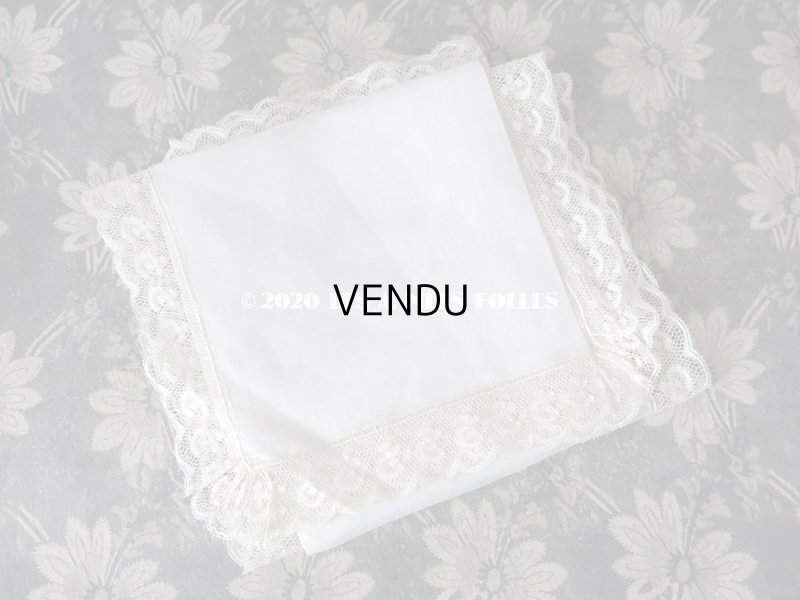 画像7: 新品同様 1914年 アンティーク 結婚式のハンカチ 花婿用 大判   ホワイトワーク & 手編みのヴァランシエンヌレース