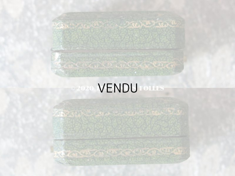 画像5: アンティーク ペンダント用 ジュエリーボックス 金彩入り グリーン 