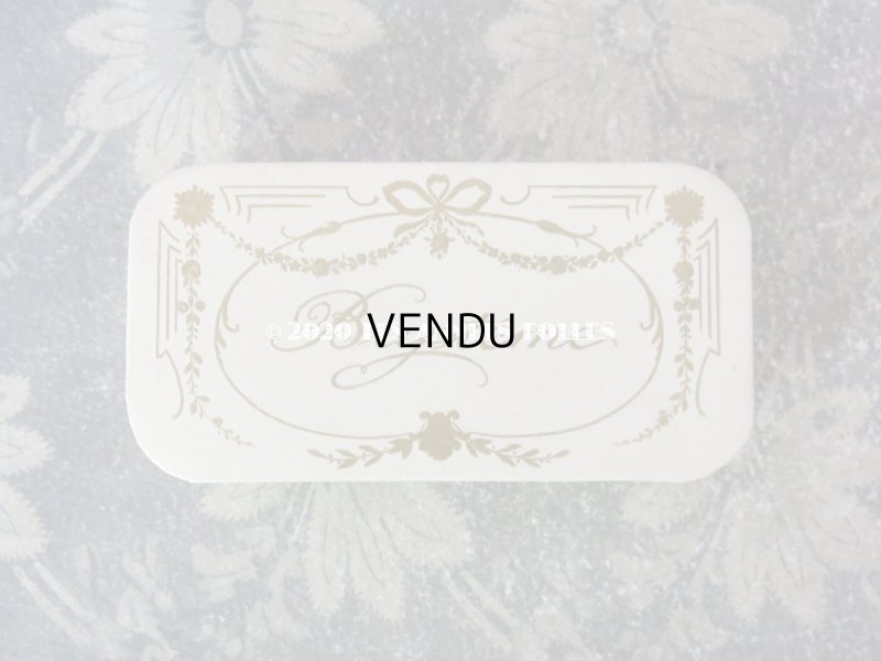 画像3: 1920年代 アンティーク とても小さなドラジェのお菓子箱 バテム BAPTEME 薔薇とリボンのガーランド 