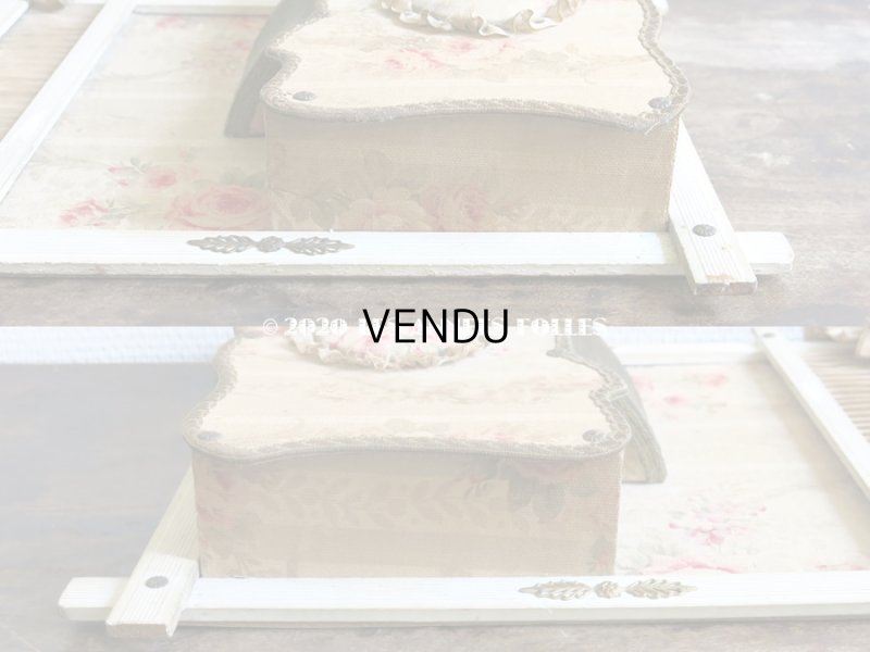 画像10: 1900年代 アンティーク カルトナージュのラック 薔薇模様